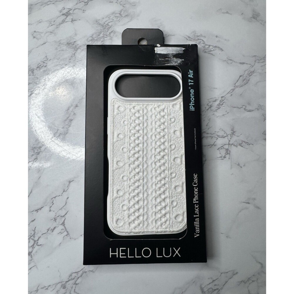 Hello Lux Vanilla Lace Textured Phone Case for Apple iPhone 17 Air White
